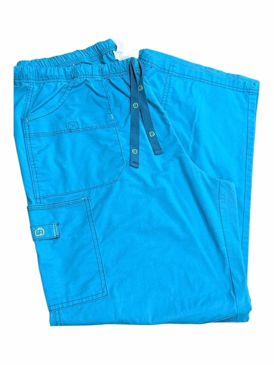 WonderWink Pants - WonderWink Bright Turquoise Medical Scrub Pants lime green accents